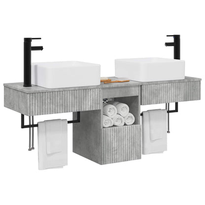 Bathroom Furniture Set 3 pcs Concrete Grey Engineered Wood