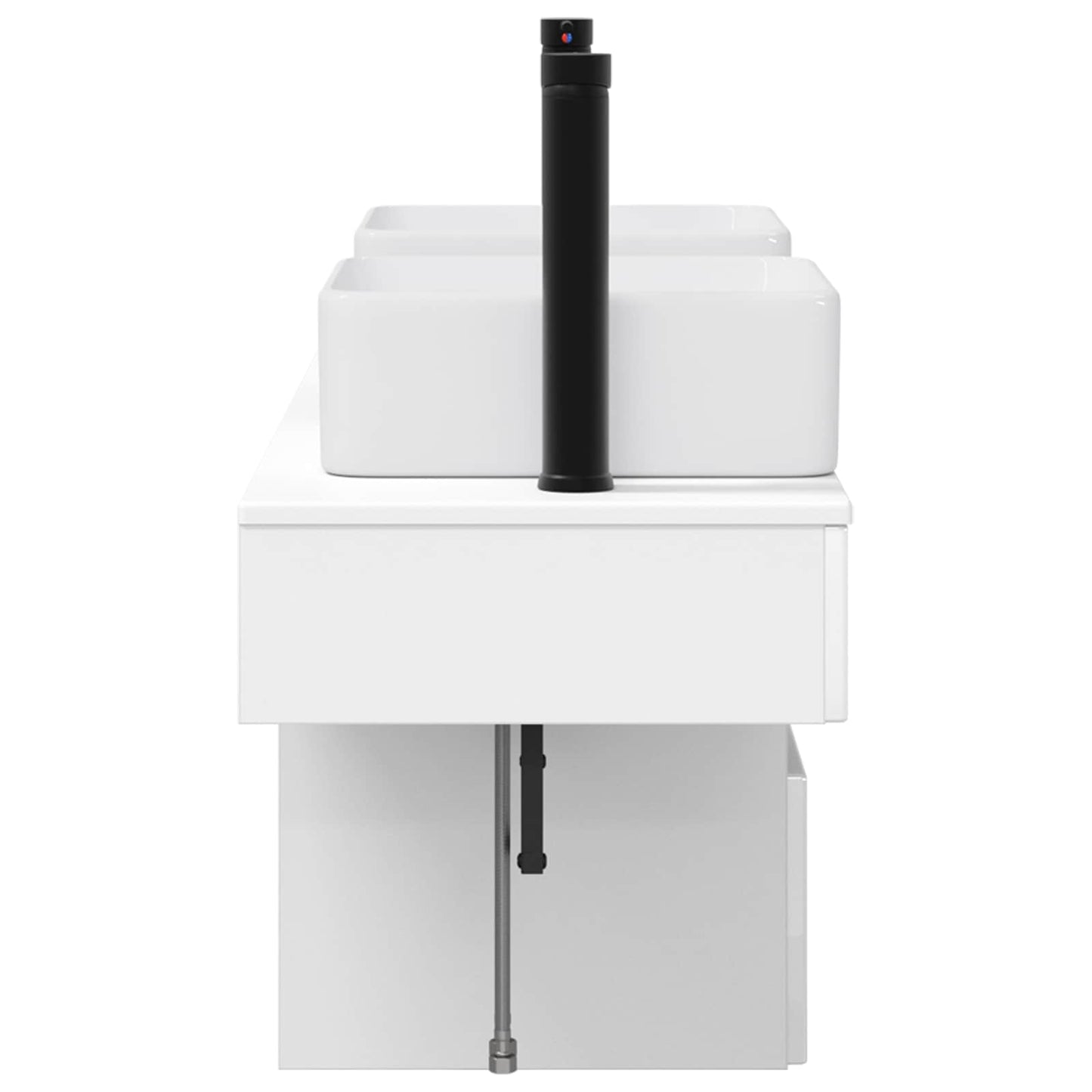 Bathroom Furniture Set 3 pcs High Gloss White Engineered Wood