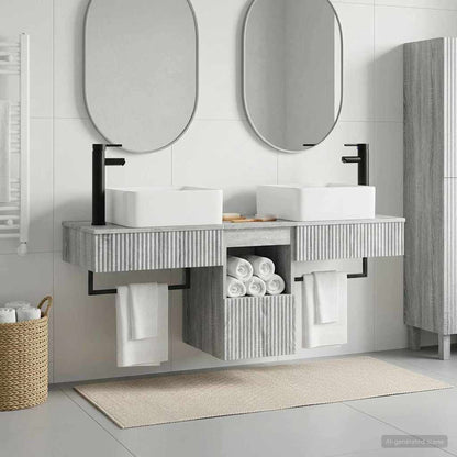 Bathroom Furniture Set 3 pcs Grey Sonoma Engineered Wood