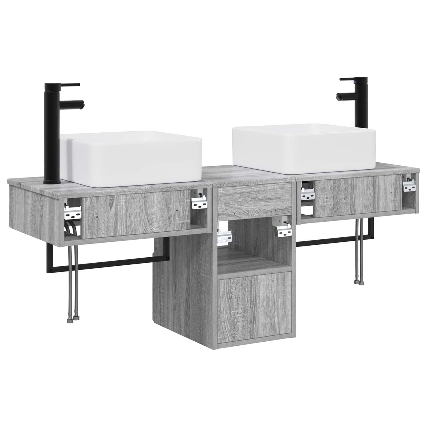 Bathroom Furniture Set 3 pcs Grey Sonoma Engineered Wood