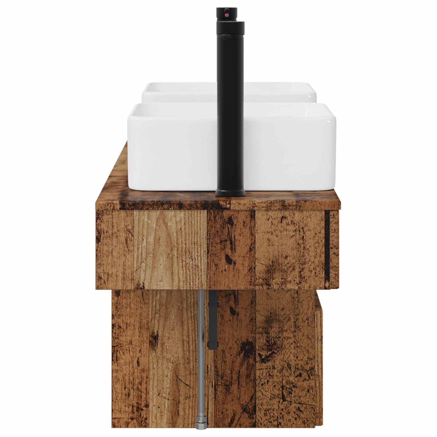Bathroom Furniture Set 3 pcs Old Wood Engineered Wood
