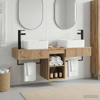 Bathroom Furniture Set 3 pcs Artisan Oak Engineered Wood