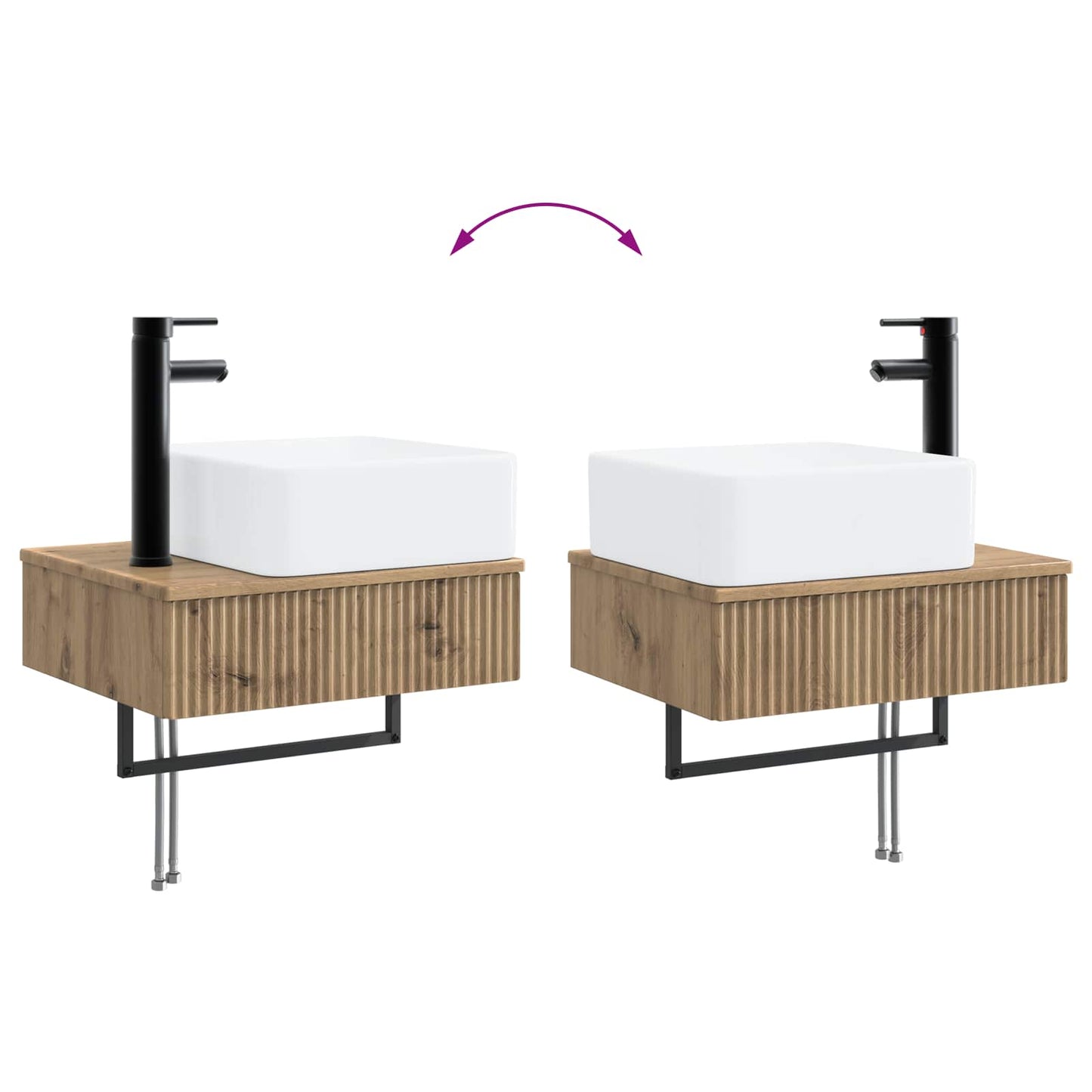 Bathroom Furniture Set 3 pcs Artisan Oak Engineered Wood
