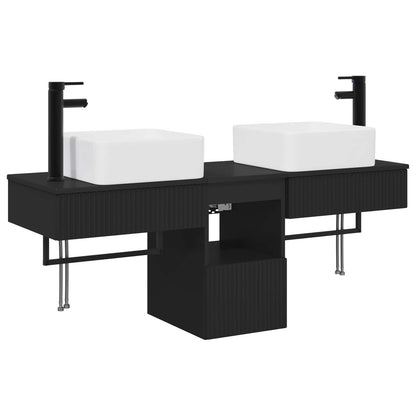 Bathroom Cabinet Set 3 pcs Black 53 x 35 x 39 cm