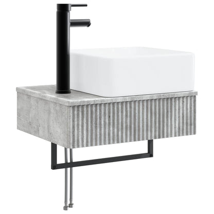 Bathroom Cabinet Set 3 pcs Concrete Grey 53 x 35 x 39 cm