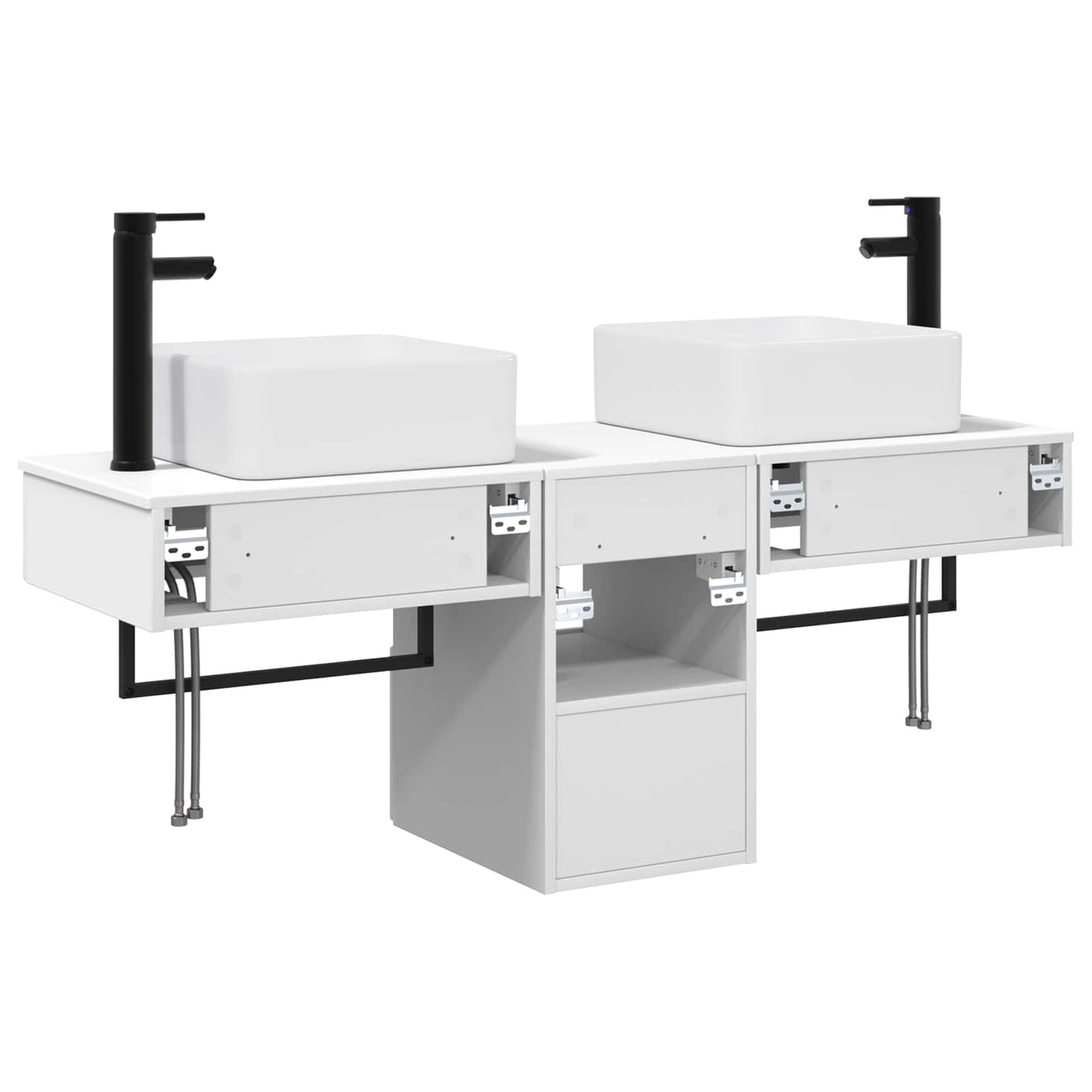 Bathroom Cabinet Set 3 pcs High Gloss White 53 x 35 x 39 cm