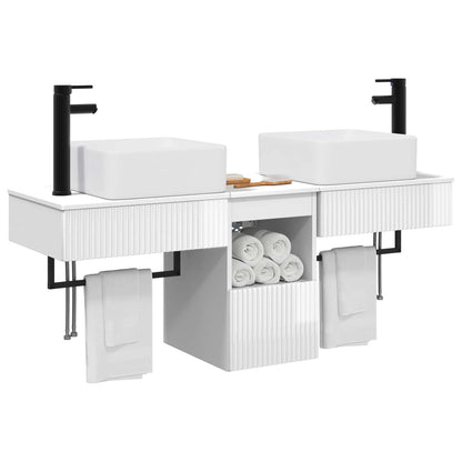 Bathroom Cabinet Set 3 pcs High Gloss White 53 x 35 x 39 cm