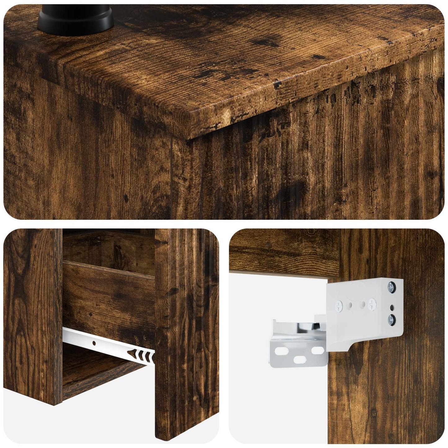 Bathroom Cabinet Set 3 pcs Smoked Oak 53 x 35 x 39 cm