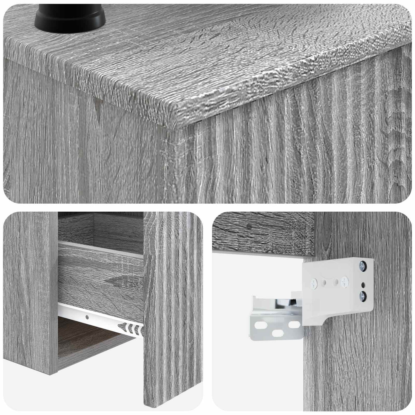 Bathroom Cabinet Set 3 pcs Grey Sonoma 53 x 35 x 39 cm