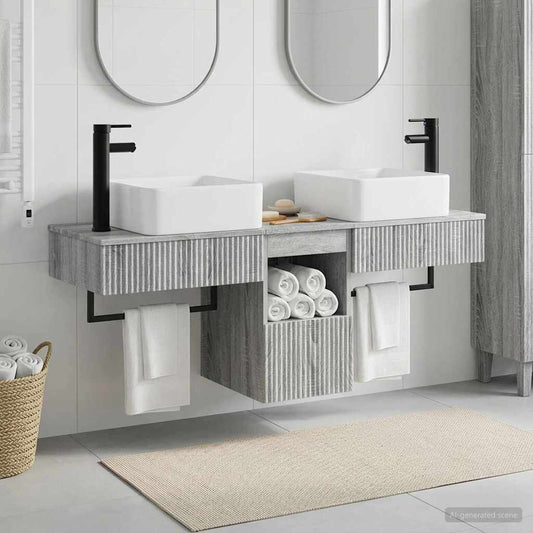 Bathroom Cabinet Set 3 pcs Grey Sonoma 53 x 35 x 39 cm