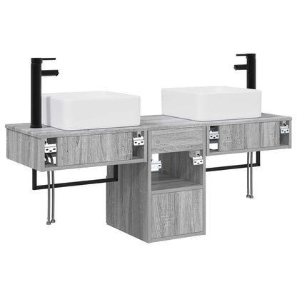 Bathroom Cabinet Set 3 pcs Grey Sonoma 53 x 35 x 39 cm