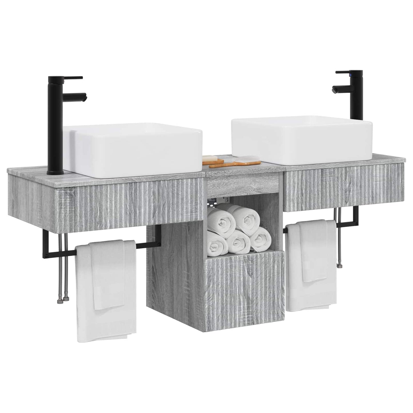 Bathroom Cabinet Set 3 pcs Grey Sonoma 53 x 35 x 39 cm