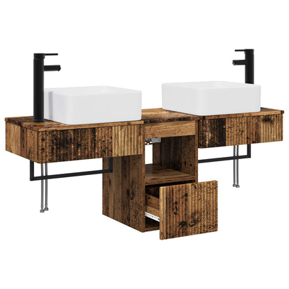 Bathroom Cabinet Set 3 pcs Old Wood 53 x 35 x 39 cm