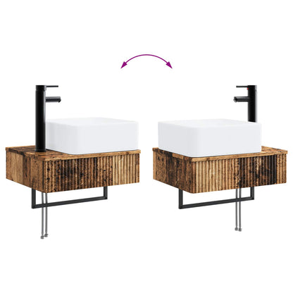Bathroom Cabinet Set 3 pcs Old Wood 53 x 35 x 39 cm