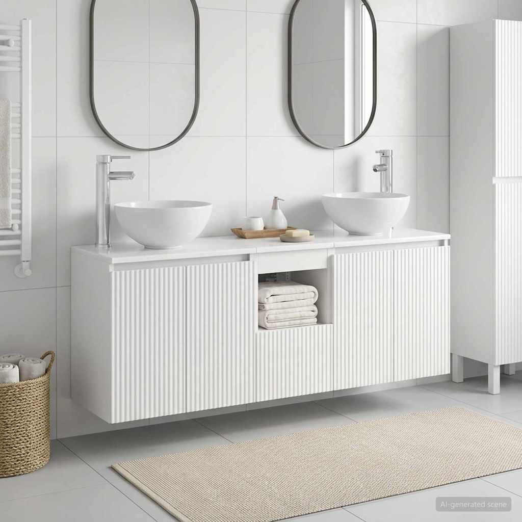 Bathroom Cabinet Set 3 pcs White 49.5 x 35 x 63 cm