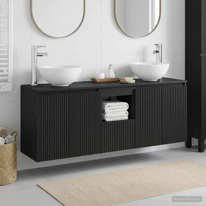 Bathroom Cabinet Set 3 pcs Black 49.5 x 35 x 63 cm