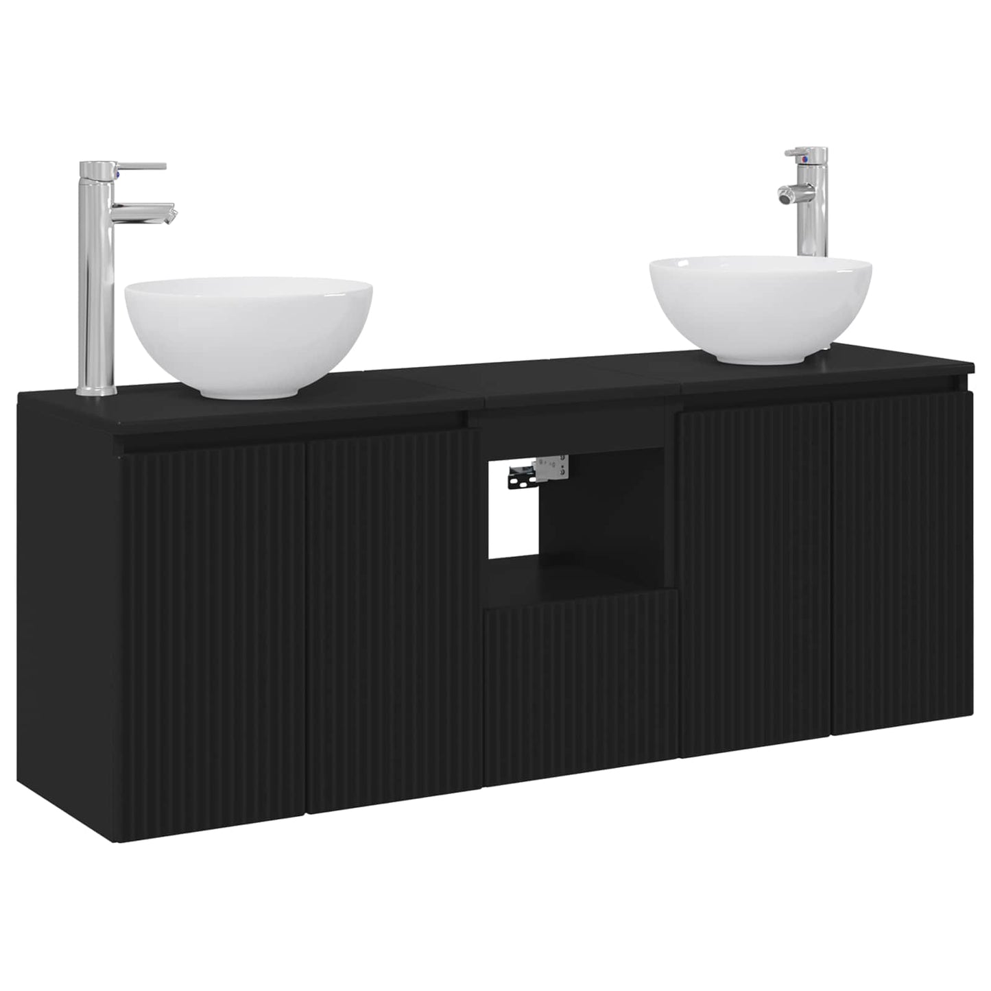 Bathroom Cabinet Set 3 pcs Black 49.5 x 35 x 63 cm