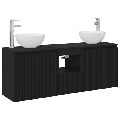 Bathroom Cabinet Set 3 pcs Black 49.5 x 35 x 63 cm