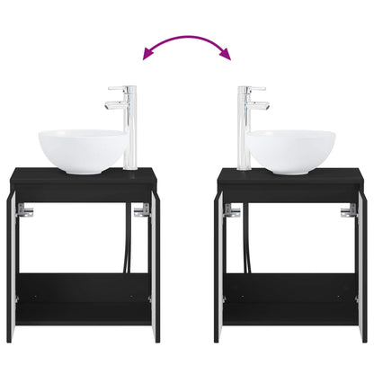 Bathroom Cabinet Set 3 pcs Black 49.5 x 35 x 63 cm
