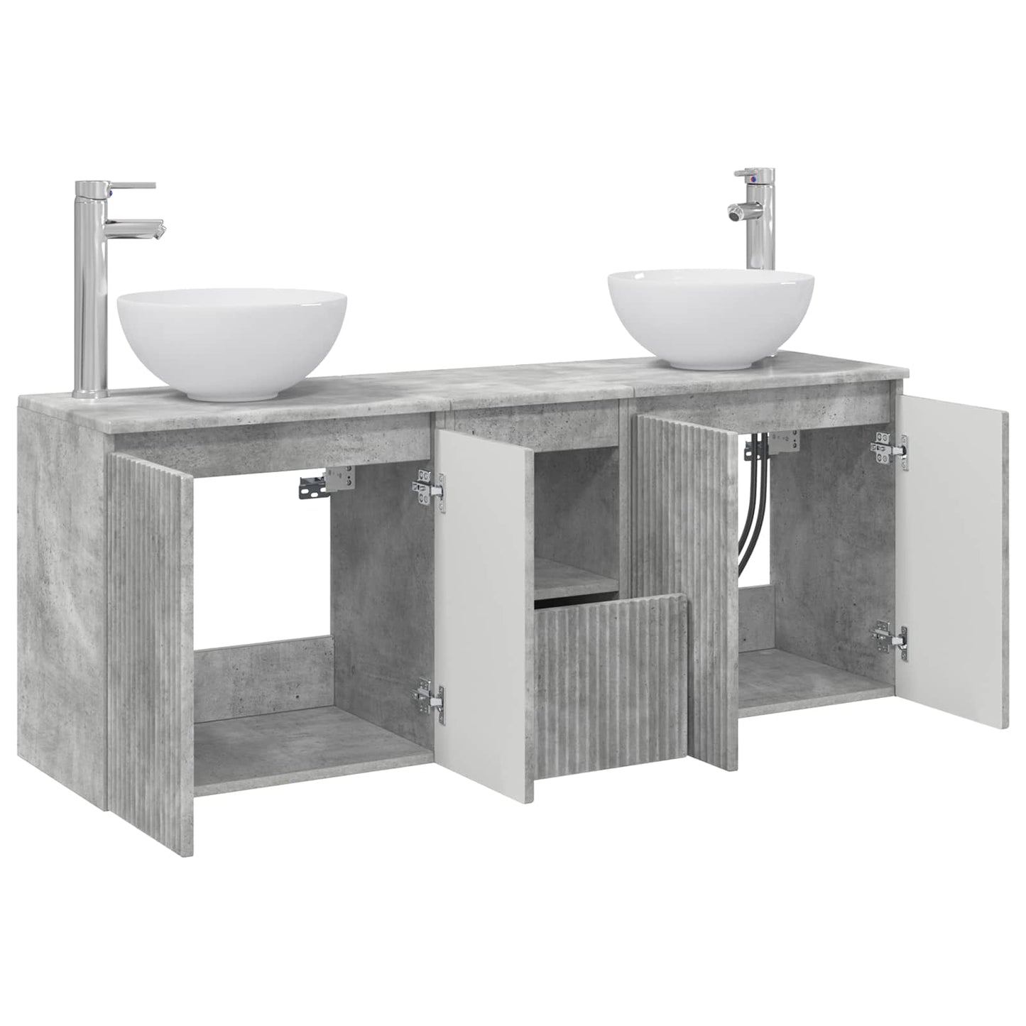 Bathroom Cabinet Set 3 pcs Concrete Grey 49.5 x 35 x 63 cm