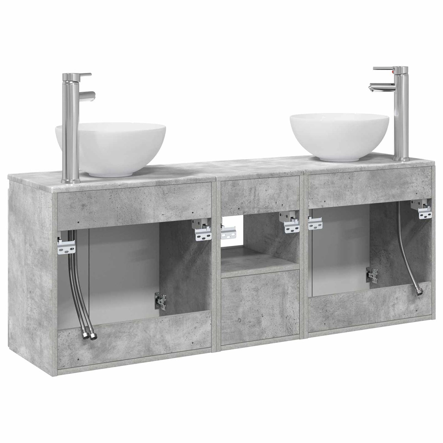 Bathroom Cabinet Set 3 pcs Concrete Grey 49.5 x 35 x 63 cm