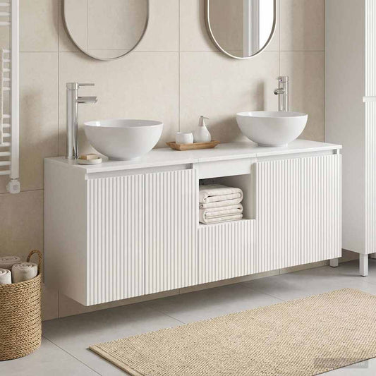 Bathroom Cabinet Set 3 pcs High Gloss White 49.5 x 35 x 63 cm