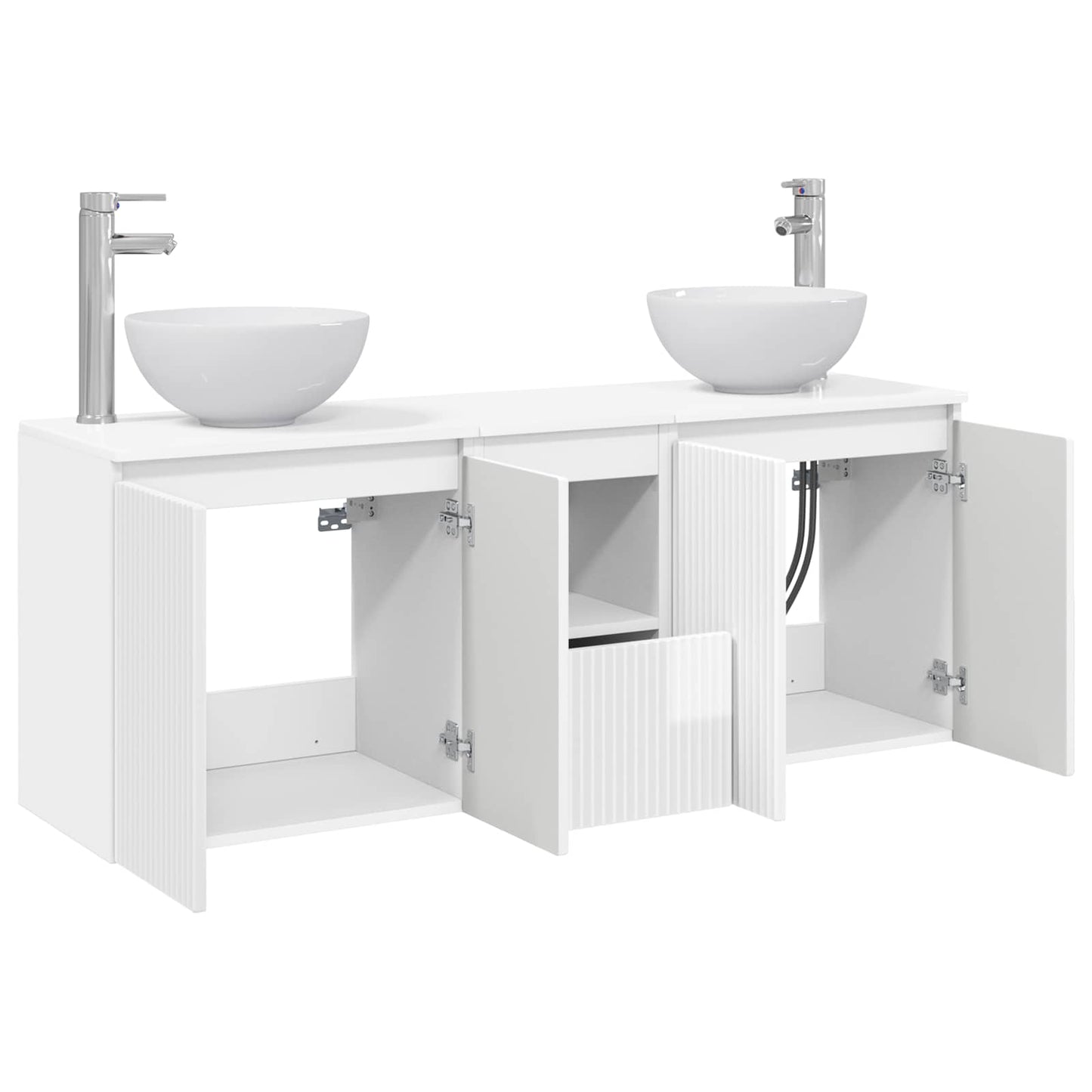 Bathroom Cabinet Set 3 pcs High Gloss White 49.5 x 35 x 63 cm