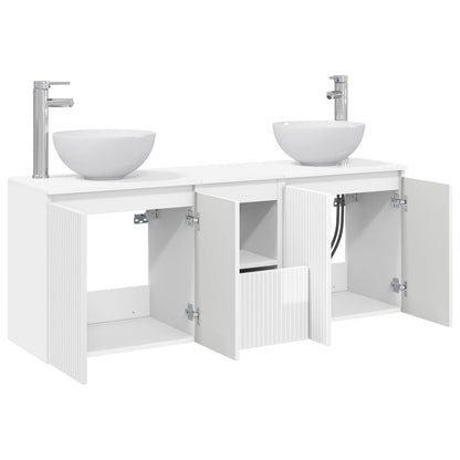 Bathroom Cabinet Set 3 pcs High Gloss White 49.5 x 35 x 63 cm