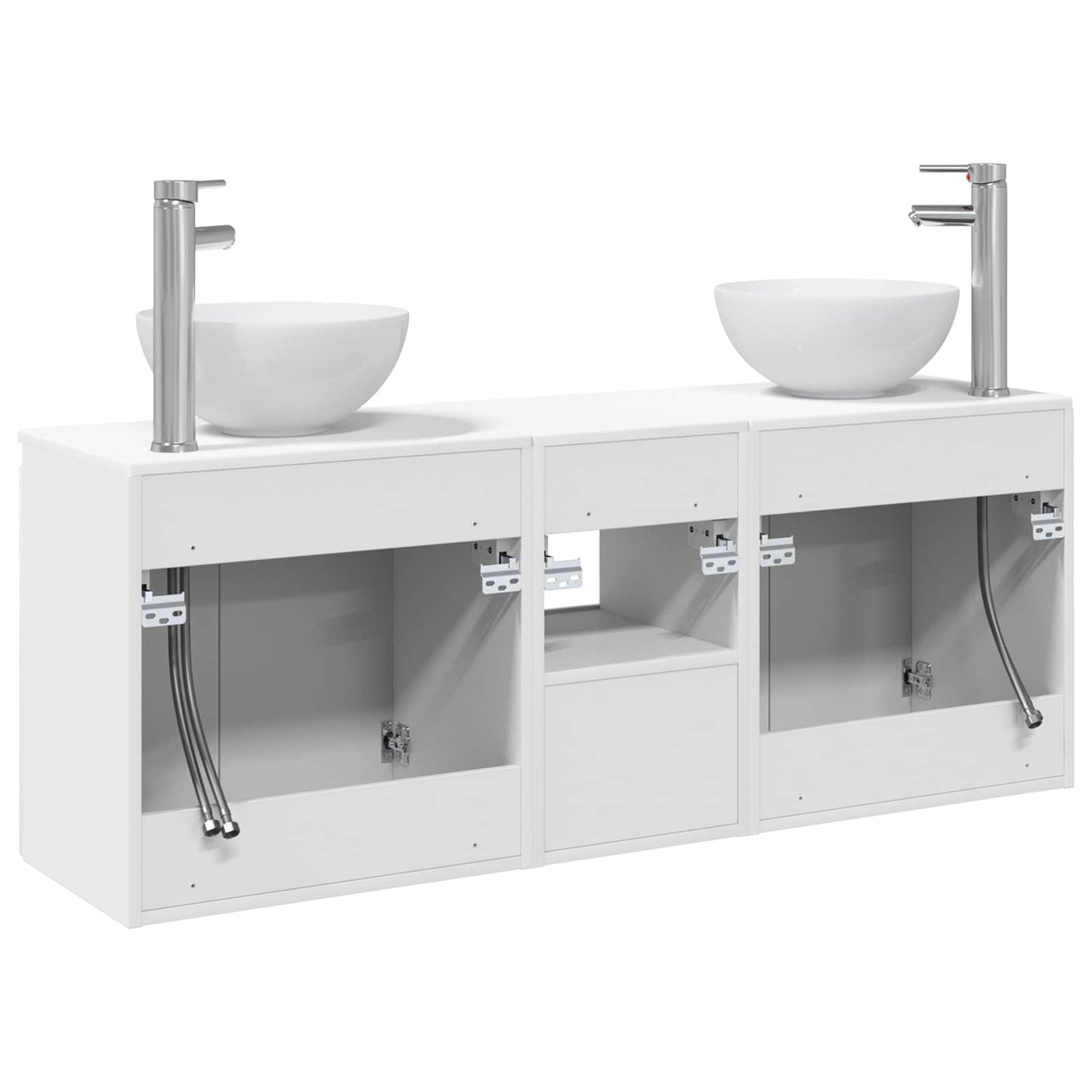 Bathroom Cabinet Set 3 pcs High Gloss White 49.5 x 35 x 63 cm