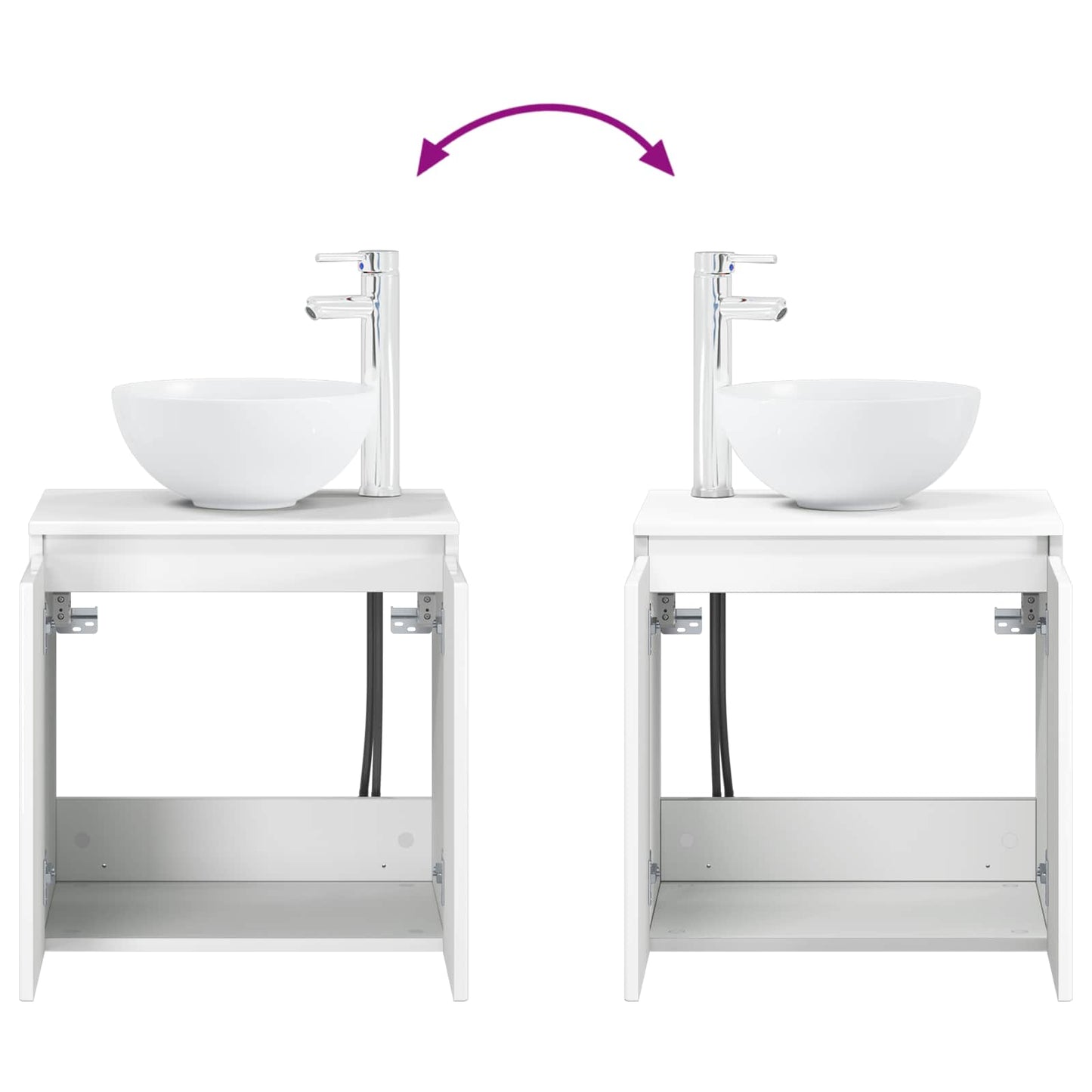 Bathroom Cabinet Set 3 pcs High Gloss White 49.5 x 35 x 63 cm