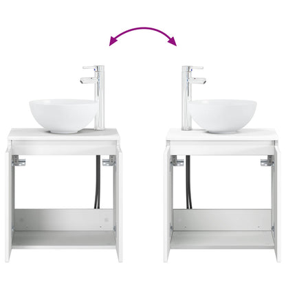 Bathroom Cabinet Set 3 pcs High Gloss White 49.5 x 35 x 63 cm