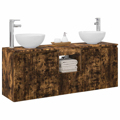 Bathroom Cabinet Set 3 pcs Smoked Oak 49.5 x 35 x 63 cm