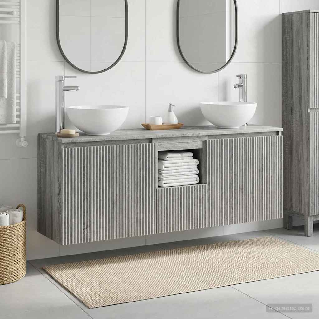 Bathroom Cabinet Set 3 pcs Grey Sonoma 49.5 x 35 x 63 cm