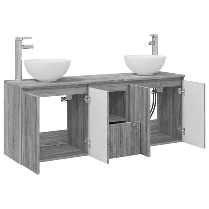 Bathroom Cabinet Set 3 pcs Grey Sonoma 49.5 x 35 x 63 cm