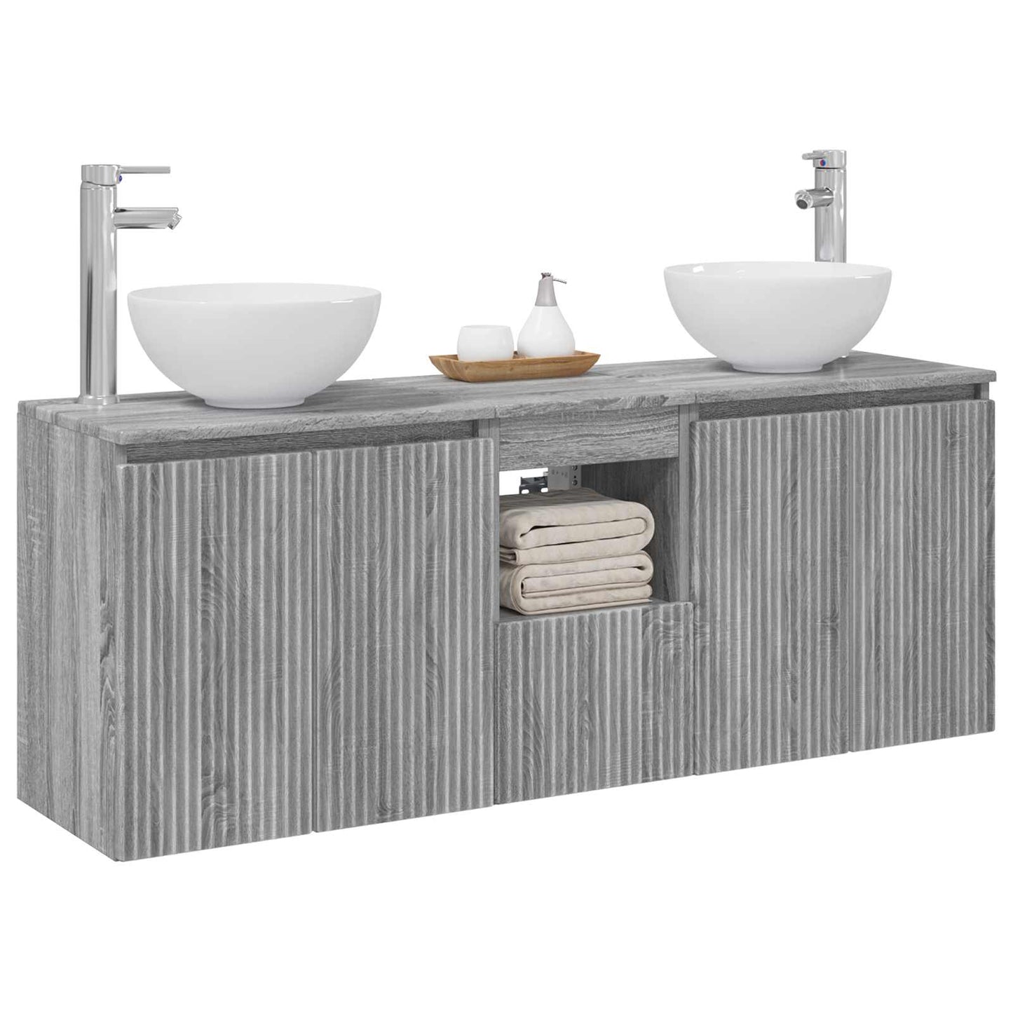 Bathroom Cabinet Set 3 pcs Grey Sonoma 49.5 x 35 x 63 cm