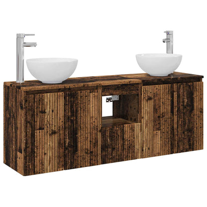 Bathroom Cabinet Set 3 pcs Old Wood 49.5 x 35 x 63 cm