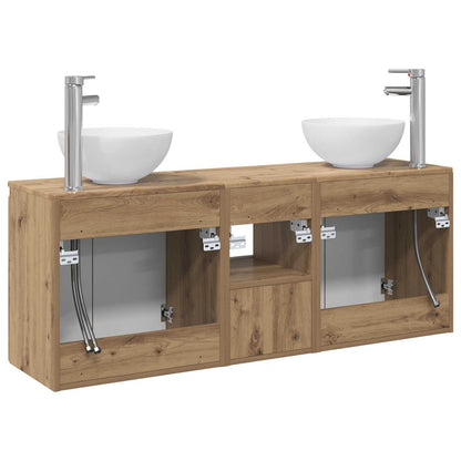 Bathroom Cabinet Set 3 pcs Artisan Oak 49.5 x 35 x 63 cm
