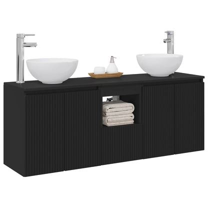 Bathroom Cabinet Set 3 pcs Black 49.5 x 41 x 64.5 cm