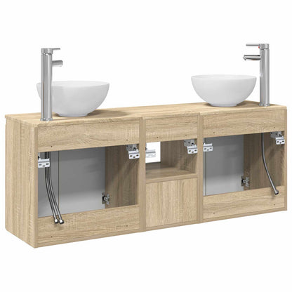 Bathroom Cabinet Set 3 pcs Sonoma Oak 49.5 x 41 x 64.5 cm