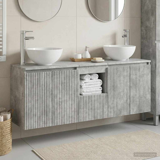 Bathroom Cabinet Set 3 pcs Concrete Grey 49.5 x 41 x 64.5 cm