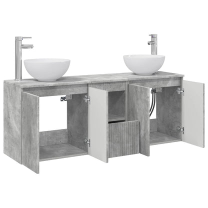 Bathroom Cabinet Set 3 pcs Concrete Grey 49.5 x 41 x 64.5 cm