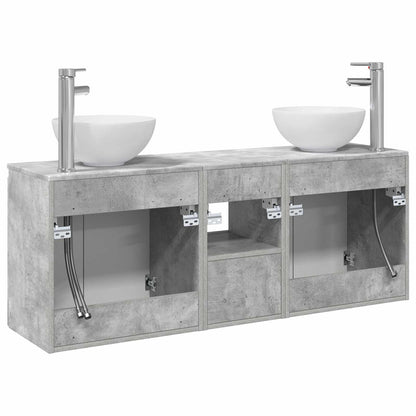 Bathroom Cabinet Set 3 pcs Concrete Grey 49.5 x 41 x 64.5 cm