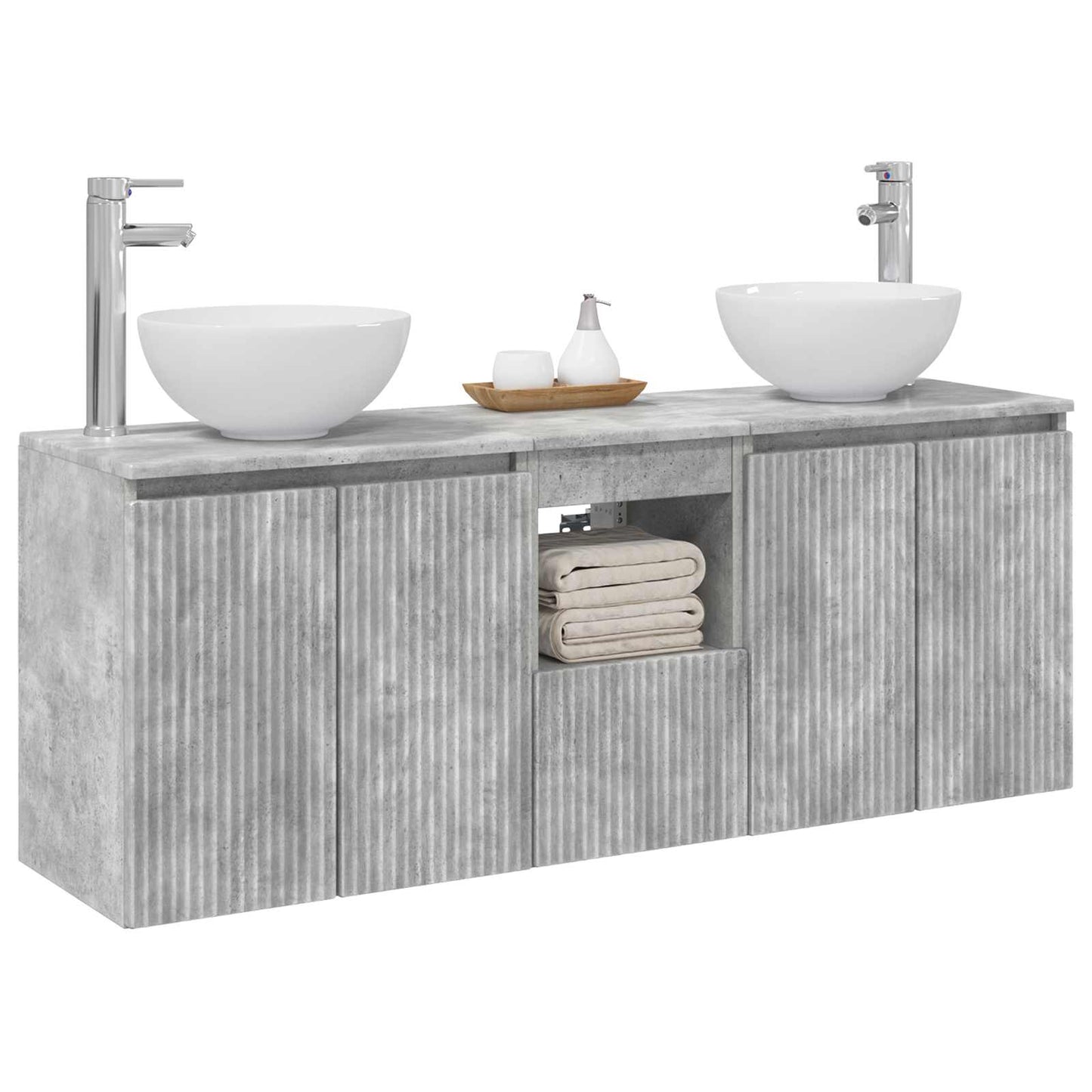 Bathroom Cabinet Set 3 pcs Concrete Grey 49.5 x 41 x 64.5 cm