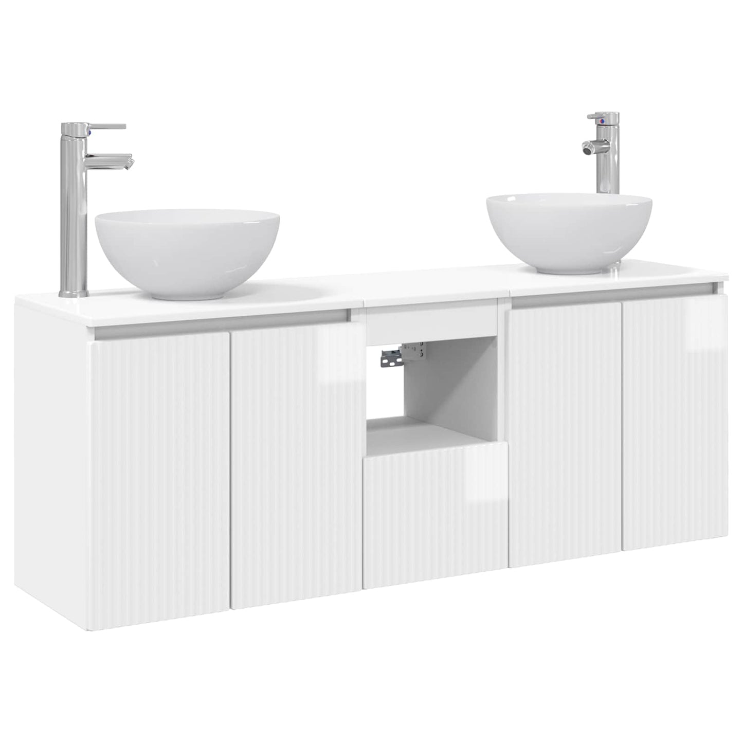 Bathroom Cabinet Set 3 pcs High Gloss White 49.5 x 41 x 64.5 cm