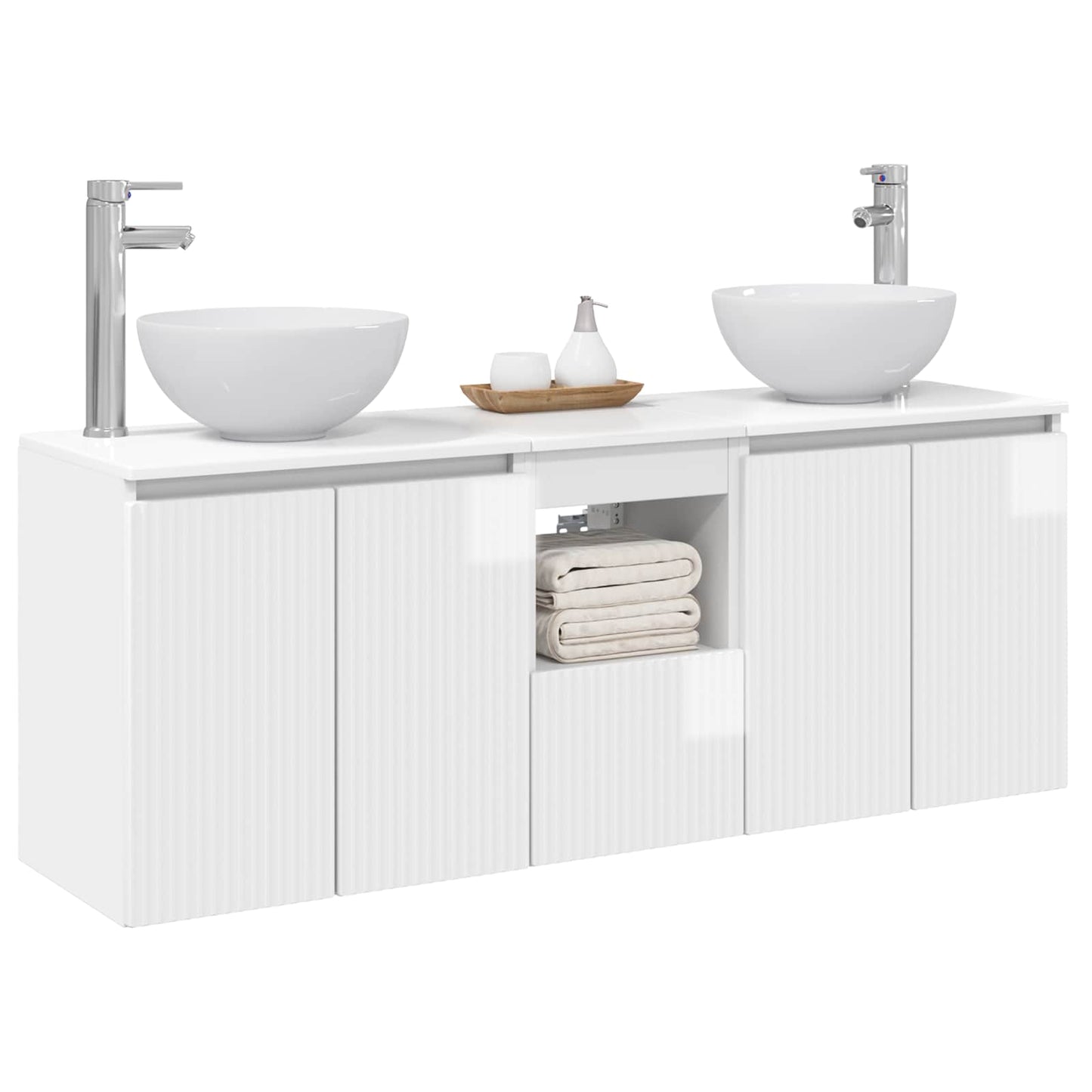 Bathroom Cabinet Set 3 pcs High Gloss White 49.5 x 41 x 64.5 cm