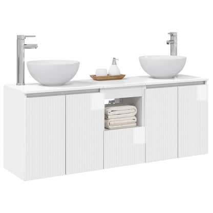 Bathroom Cabinet Set 3 pcs High Gloss White 49.5 x 41 x 64.5 cm