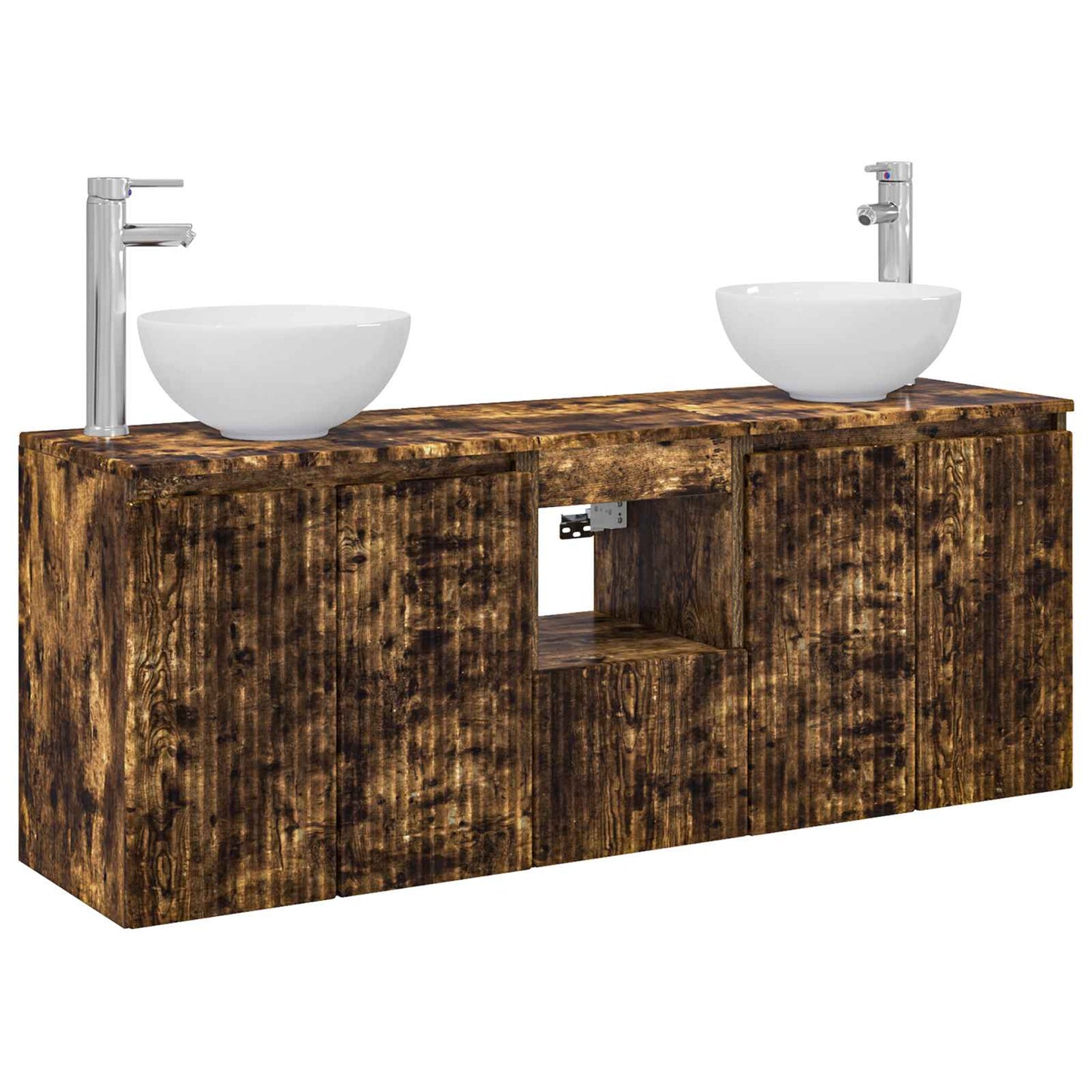 Bathroom Cabinet Set 3 pcs Smoked Oak 49.5 x 41 x 64.5 cm
