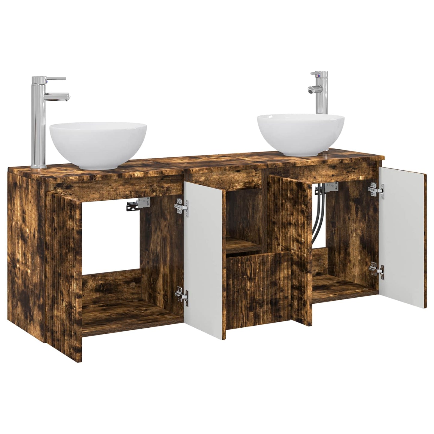 Bathroom Cabinet Set 3 pcs Smoked Oak 49.5 x 41 x 64.5 cm