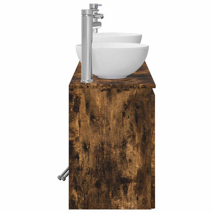 Bathroom Cabinet Set 3 pcs Smoked Oak 49.5 x 41 x 64.5 cm
