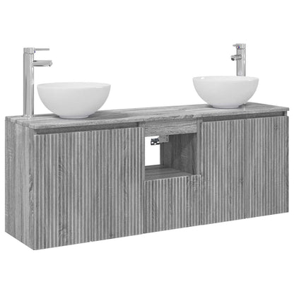 Bathroom Cabinet Set 3 pcs Grey Sonoma 49.5 x 41 x 64.5 cm
